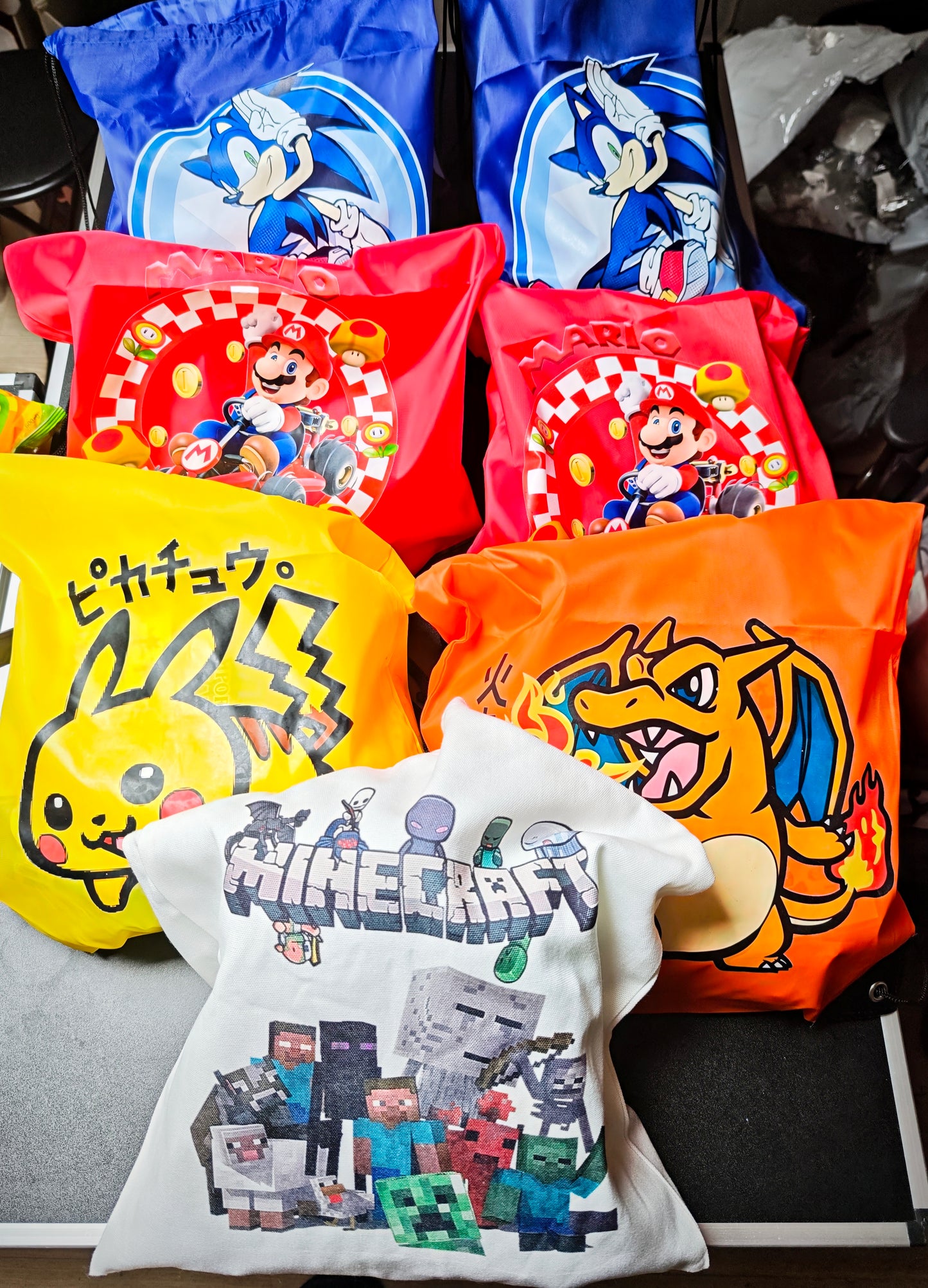 Tote bag garnis manga et jeux vidéo 🔥